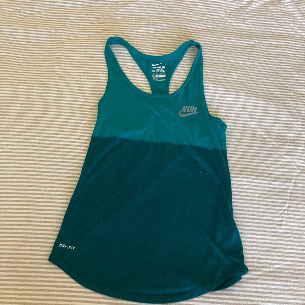 Teal Nike racerback running tank top